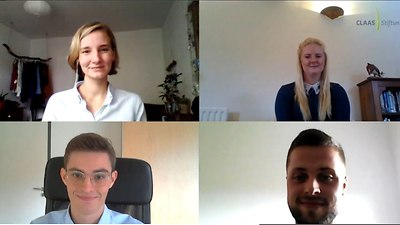 links oben: Linda Richter; rechts oben: Abigail Allen; links unten: Johannes Frey; rechts unten: Jan Rebmann -